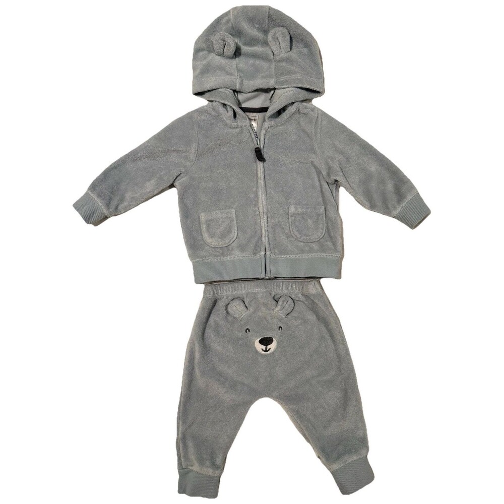 carters baby boy 6 Month TerryCloth Sweatsuit Outfit Set Of 2 Ears Bear Butt Bum